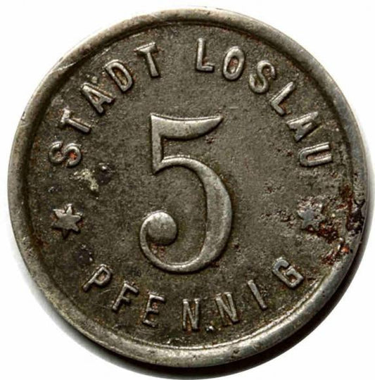 5 fenigów 1918 Wodzisław Śląski / Loslau