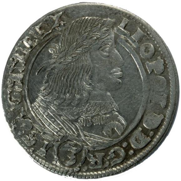 3 krajcary 1660 Leopold I Habsburg Wrocław