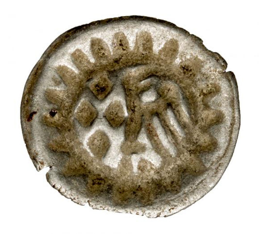 Brakteat półorzeł i cztery diamenty Fryderyk II Żelazny Niemcy Brandenburgia Stendal