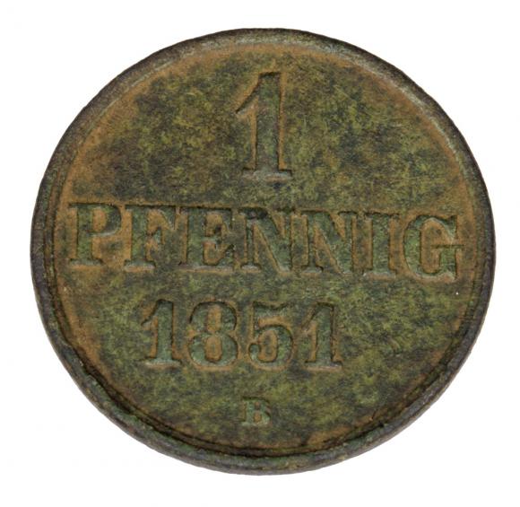 1 fenig 1851 Ernest August I Hanower Hanower
