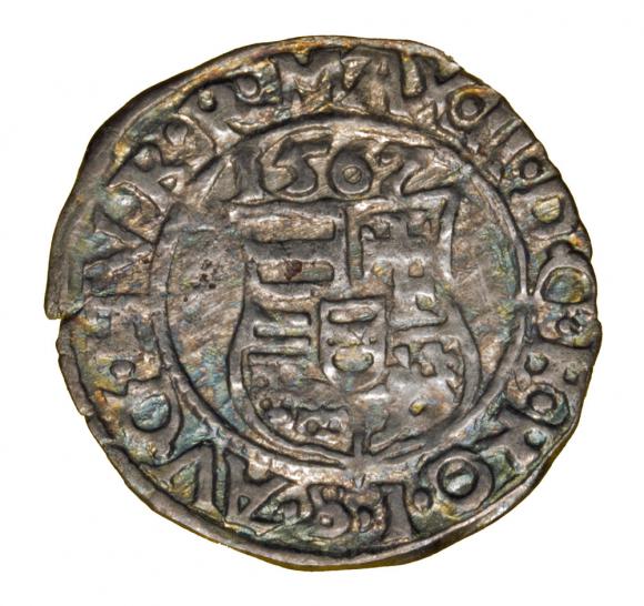 Denar 1567 Maksymilian II Habsburg Węgry Kremnica