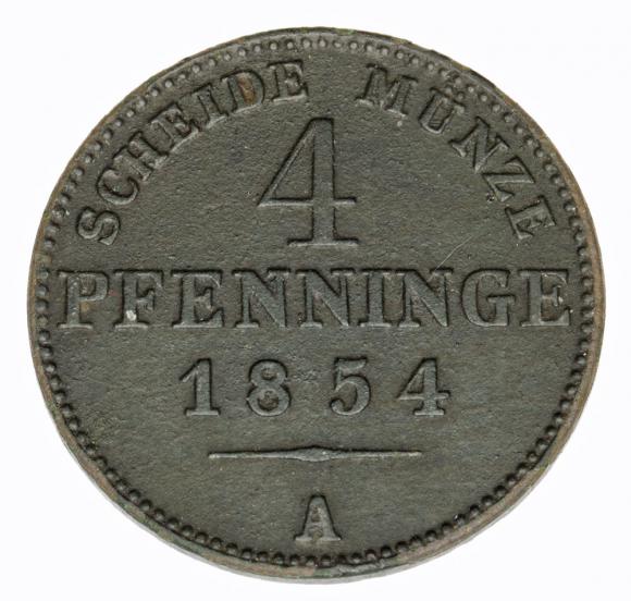 4 fenigi 1854 Fryderyk Wilhelm IV Prusy Berlin A