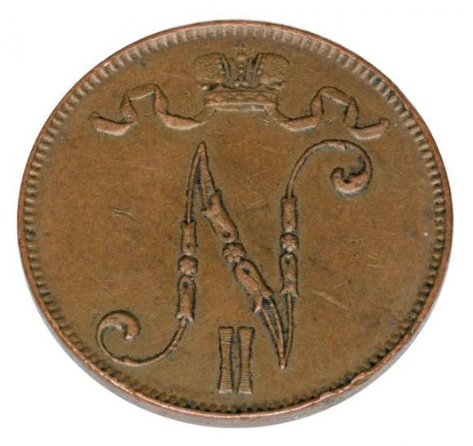 5 pennia 1899 Mikołaj II Romanow Finlandia okupacja rosyjska Helsinki