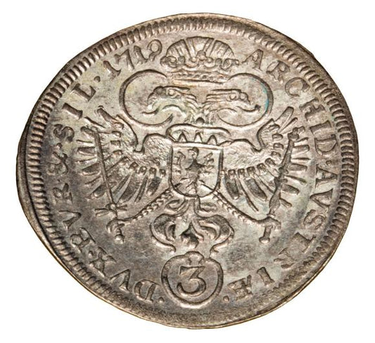 3 krajcary 1719 Karol VI Habsburg Śląsk Wrocław