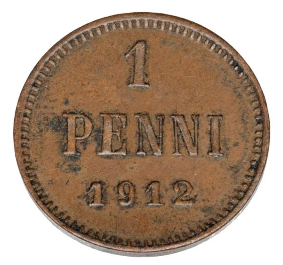 1 penni 1912 Mikołaj II Romanow Finlandia okupacja rosyjska Helsinki