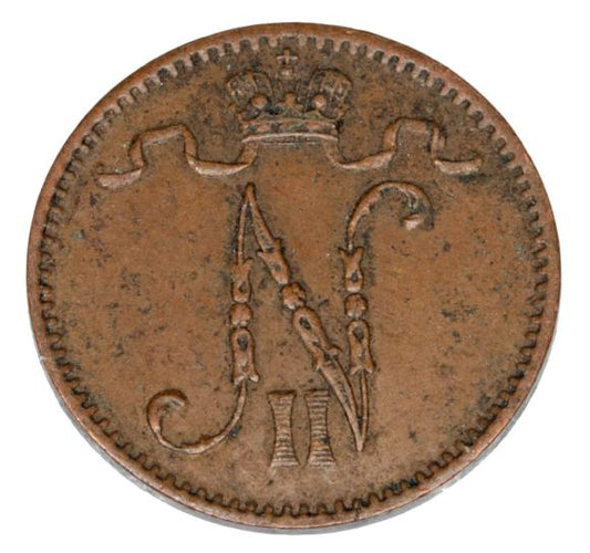 1 penni 1912 Mikołaj II Romanow Finlandia okupacja rosyjska Helsinki