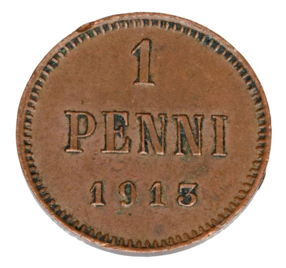 1 penni 1913 Mikołaj II Romanow Finlandia okupacja rosyjska Helsinki