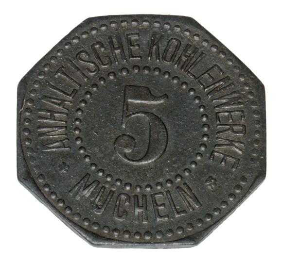 5 fenigów Mucheln Anhaltische Kohlenwerke