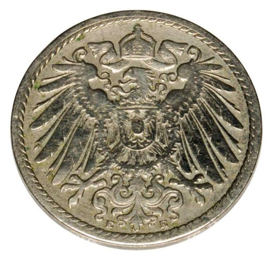5 fenigów 1898 Wilhelm II Hohenzollern Niemcy Muldenhutten E