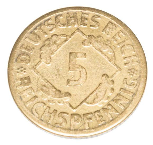 5 reichspfennig 1924 Niemcy Muldenhutten E