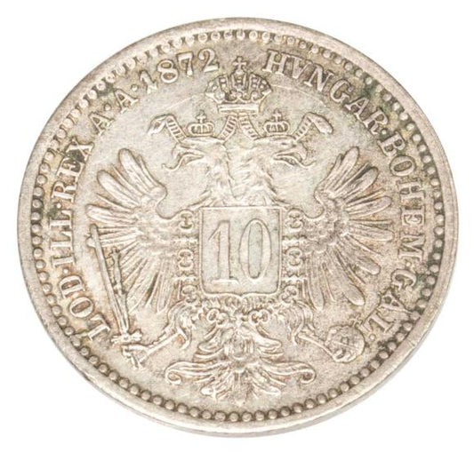 10 krajcarów 1872 Franciszek Józef I Austria Wiedeń