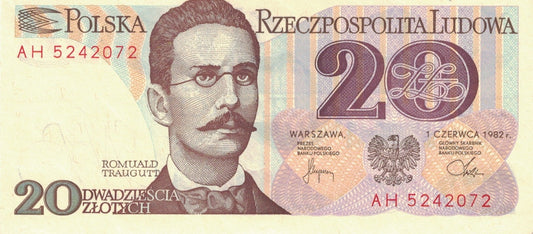 PRL 20 zł Romuald Traugutt 1982 seria AH P-149a