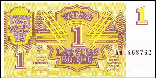 Łotwa 1 rublis 1992 P-35