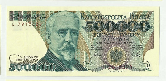 III RP 500000 zł Henryk Sienkiewicz 1990 P-156a L