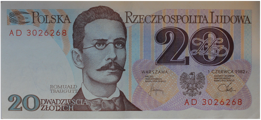 PRL 20 zł Romuald Traugutt 1982 seria AD P-149a