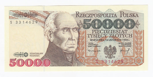 III RP 50000 zł Stanisław Staszic 1993 P-159a S