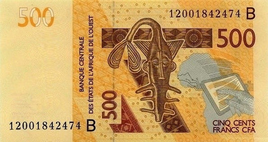 Benin 500 fr Hipopotamy 2012 P-New2a