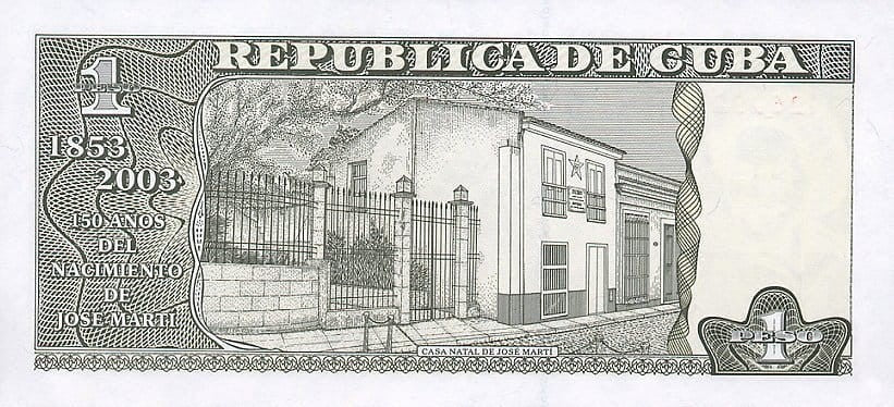 Kuba 1 Peso 150 rocznica J. Marti 2003 P-125