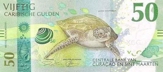 Curacao i Sint Maarten 50 gulden żółw zielony 2025 P-3