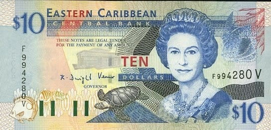 Karaiby Wsch. 10$ Żaglowiec Warspite 2003 P-43v