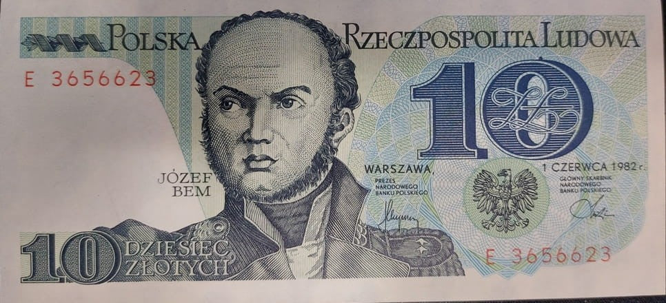 PRL 10 zł Józef Bem 1982 P-148a E