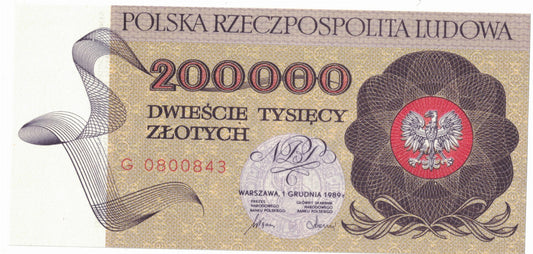 PRL 200000 zł Warszawa 1989 P-155a G