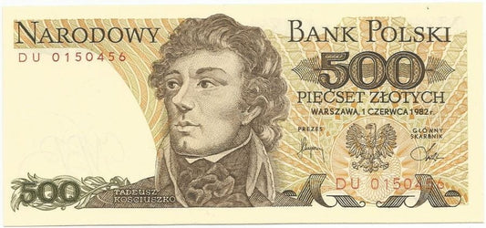 PRL 500 zł Tadeusz Kościuszko 1982 P-145d DU