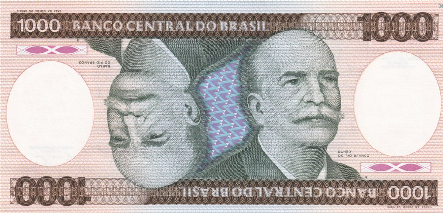 Brazylia 1000 cruzados B. do Rio Branco 1986 P-201d