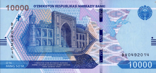 Uzbekistan 10 000 sum Taszkient 2021 P-89