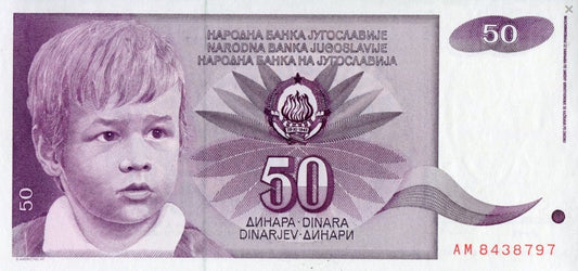 Jugosławia 50 dinarów Róże 1990 P-104a