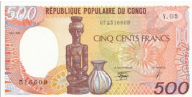Kongo 500 franków Rzeźbiarstwo 1990 P-8c