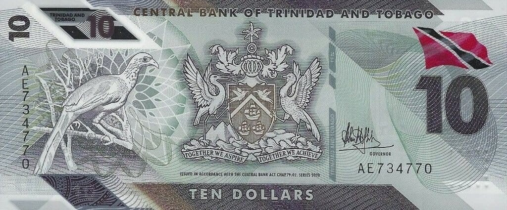 Trynidad i Tobago 10 $ ptak 2020 P-62