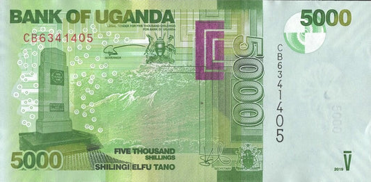 Uganda 5000 szylingów Gniazdo 2019 P-51f