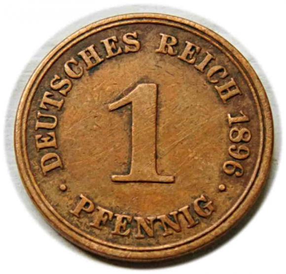 1 fenig 1896 Wilhelm II Hohenzollern Niemcy Berlin