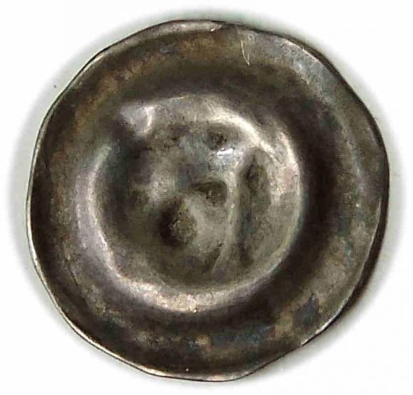 Brakteat proporzec z kulą Strzałów Pomorze