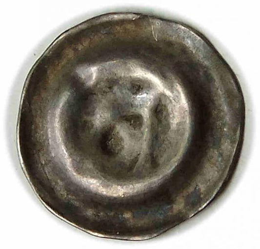 Brakteat proporzec z kulą Strzałów Pomorze