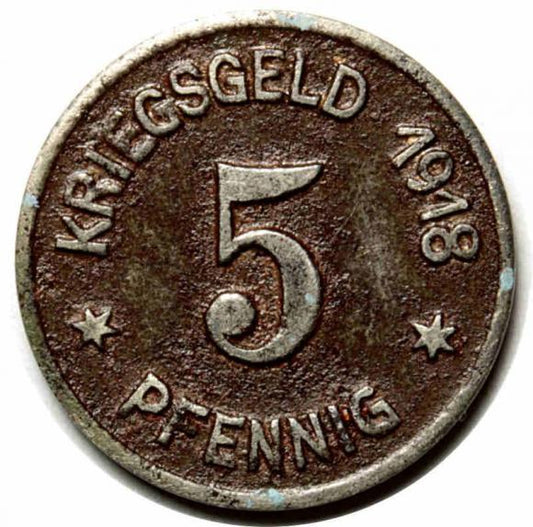 5 fenigów 1918 Wodzisław Śląski / Loslau