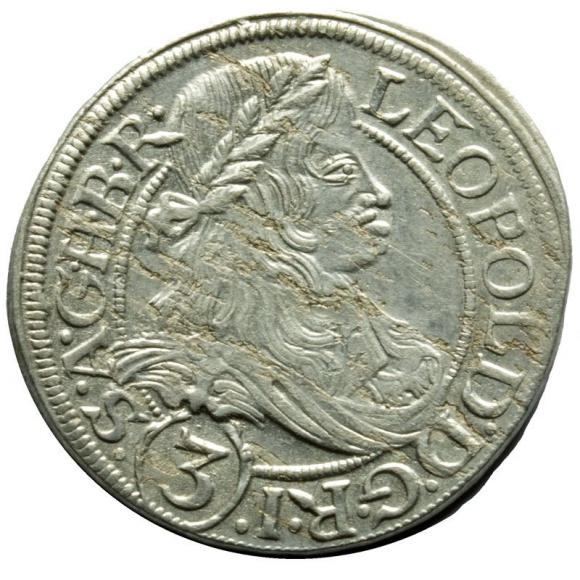 3 krajcary 1667 Leopold I Habsburg Śląsk Wrocław
