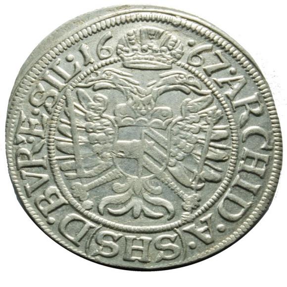 3 krajcary 1667 Leopold I Habsburg Śląsk Wrocław