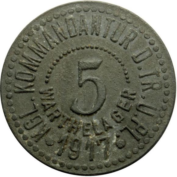 5 fenigów 1917 poligon Biedrusko Warthelager Weissenburg