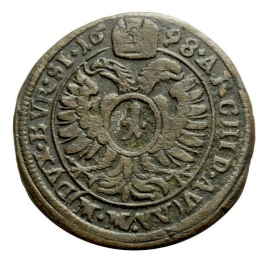 1 krajcar 1698 Leopold I Habsburg Wrocław