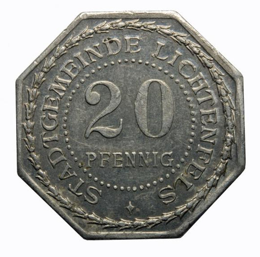 20 fenigów Lichtenfels Bawaria Wieża Miejska