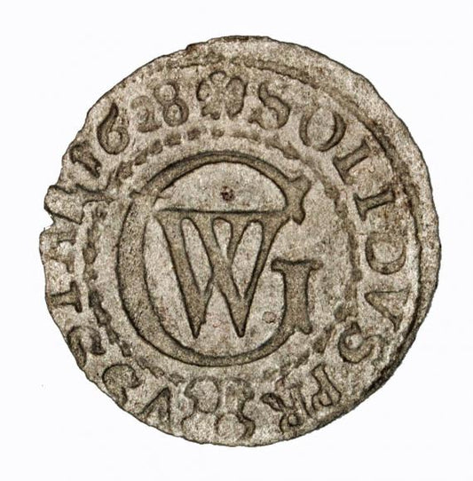 Szeląg 1628 Jerzy Wilhelm Księstwo Pruskie Królewiec