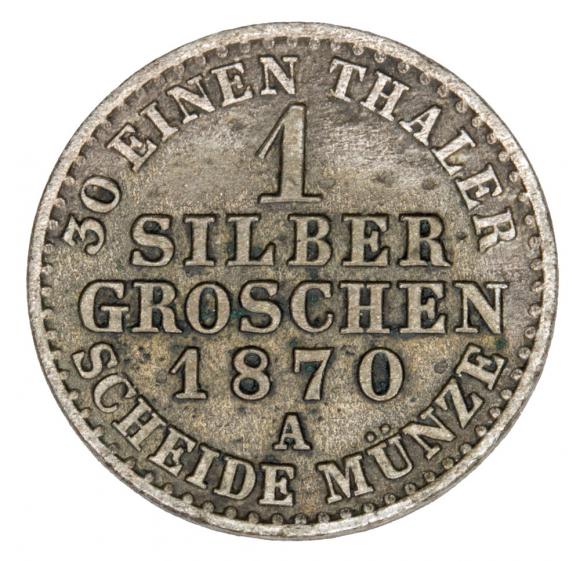 1 grosz srebrny 1870 Wilhelm I Hohenzollern Niemcy Prusy Berlin A