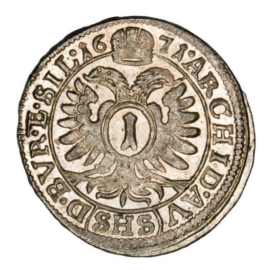 1 krajcary 1671 Leopold I Habsburg Wrocław