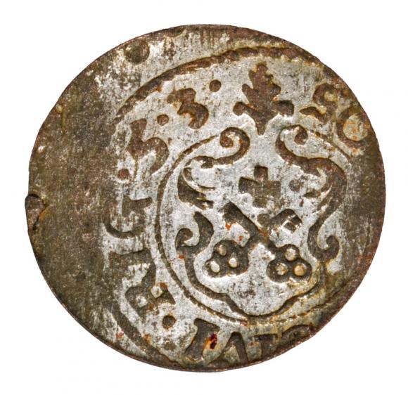 Szeląg 1653 Krystyna Waza Ryga