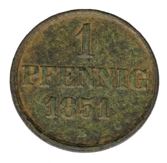 1 fenig 1851 Ernest August I Hanower Hanower