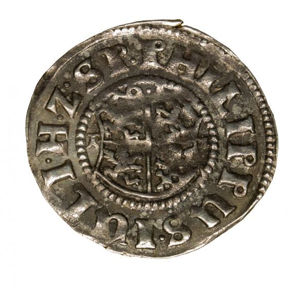 Szeląg podwójny 1612 Filip Juliusz Wołogoski Pomorze Nowopole Franzburg