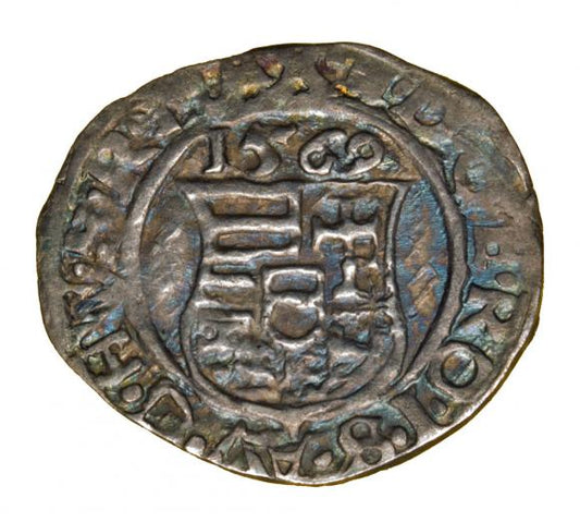 Denar 1569 Maksymilian II Habsburg Węgry Kremnica