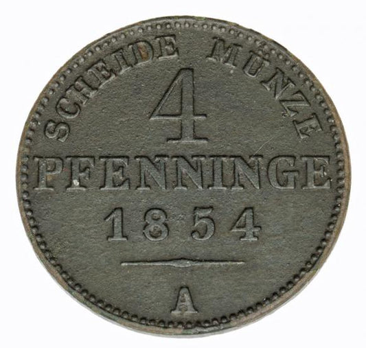 4 fenigi 1854 Fryderyk Wilhelm IV Prusy Berlin A